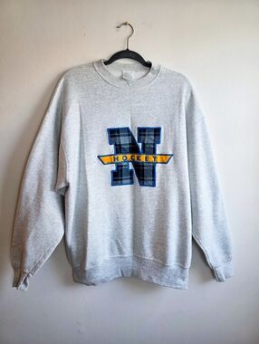 Vintage 90s Jerzees Hockey Crewneck Collegiate Sweatshirt